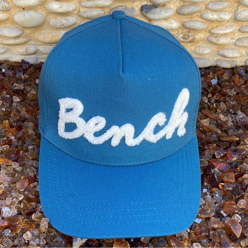 NWT New Bench Fetch Blue Baseball Cap with White Fuzzy Logo Adjustable Back OS